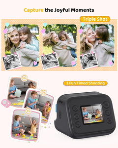 กล้องถ่ายรูปเด็กแบบพกพา รุ่น Printcamera ใช้เซ็นเซอร์ CMOS ขนาด 1/2.4 นิ้ว ตัวเครื่องทำจากพลาสติก ABS รองรับวิดีโอ 4K มุมกว้าง 180 องศา โฟกัสคงที่ หน้าจอ 2.4 นิ้ว - Product Image 4