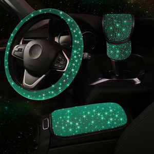 Juego de Fundas Decorativas <span class=keywords><strong>para</strong></span> Coche con Diamantes Brillantes, <span class=keywords><strong>Funda</strong></span> <span class=keywords><strong>para</strong></span> Palanca de Cambios, <span class=keywords><strong>Funda</strong></span> <span class=keywords><strong>para</strong></span> <span class=keywords><strong>Volante</strong></span>, <span class=keywords><strong>para</strong></span> Mujeres y Niñas - Product Image 2