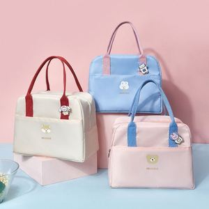 Sac isotherme portable minimaliste Macaron, double couche épaissie, imperméable, grande capacité, sac fourre-tout thermique - Product Image 5