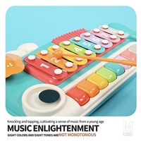 Whale Shape 5 in 1 Baby Musical Toy, Xylophone Piano Drum Cymbal Scraper Set, Early Learning Educational Percussion Instruments