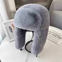 Sombrero de cubo de piel de conejo Rex de imitación esponjoso para mujer, gorro de fiesta cálido de invierno de felpa multicolor para informal y deportivo listo para viajar