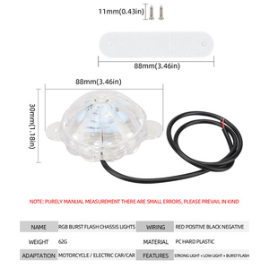 إضاءة LED مقاومة للماء 12 فولت للدراجات النارية، إضاءة زخرفية تحت الهيكل، إضاءة RGB وامضة للسيارات والدراجات النارية - Product Image 4