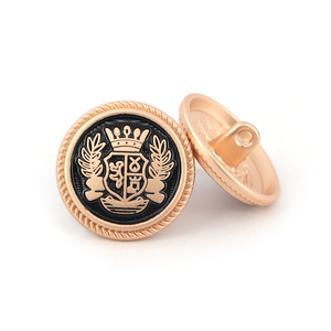 Bán Buôn Thân Thiện Với Môi Rose Gold & Đen Biểu Tượng Tùy Chỉnh Hợp Kim Chân Nút Epoxy Thiết Kế Cho Quần Áo Với Mạ Kỹ Thuật - Product Image 1