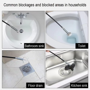 Déboucheur d'égouts à quatre griffes, serpentin flexible pour drain, <span class=keywords><strong>attrape</strong></span>-cheveux, déboucheur de tuyaux d'évier, outils de débouchage - Product Image 4