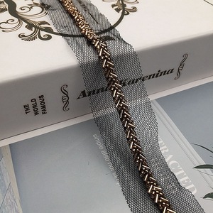 Ingrosso nuovo tessuto a maglia fatto a mano, pizzo con perline per unghie, accessori per abiti <span class=keywords><strong>da</strong></span> sposa Perles En Maille - Product Image 3
