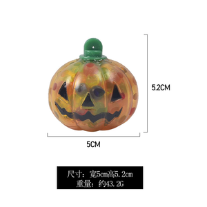 Halloween Pumpkin Vent Ball, Soft <b>Beads</b> Filled Squeeze Toy, Portable Stress Relief Decompression Holiday Toy - Product Image 2