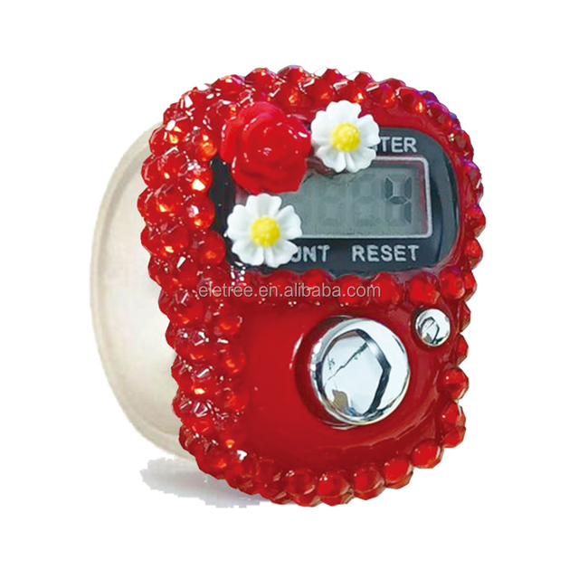 Pakistan Price Sxh5136 Muslim Solar Digital Statistics Tastes Tasbeeh Red Diamonds Flower Finger Tally Counter