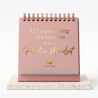 Calendrier de bureau personnalisé à spirale en PVC/PP avec reliure à fils détachables, impression couleur intégrale, cadeau
