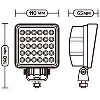 Projecteur de Voiture de 90W, Projecteur de Phare, Projecteur de Faisceau en Option, Projecteur de Travail