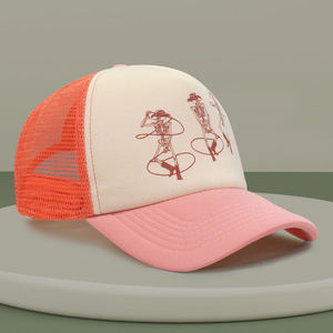 Casquette Trucker Décontractée Unisexe en Maille Éponge Imprimée Crâne Halloween, Réglable à 5 Panneaux avec Bouton Pression, Toutes Saisons - Product Image 3