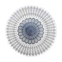 Assiettes de présentation en verre bleu de 13 pouces à motif en relief, décoration de table de luxe pour hôtels, mariages, événements et banquets