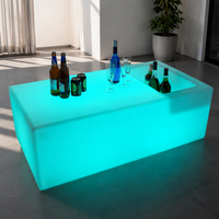 Table d'éclairage extérieur étanche avec LED, mobilier de bar, tables de fête avec seau à glace, table de bar pour événements de fête et discothèques