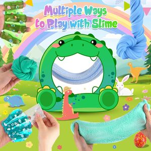 Kit de slime dinosaure de Pâques pour enfants, ensemble de slime beurre transparent effet nuage, cadeaux de fête, OEM ODM, vente en gros personnalisée, fournisseur de jouets sensoriels, cadeau - Product Image 6