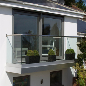 Lamel fence balcone esterno vetro senza cornice balaustra ringhiera morsetto alluminio forma a u canale sistema profie - Product Image 2