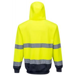 PORTWEST - B317YNRM Sudadera con capucha frontal con cremallera en dos tonos amarillo/azul marino de alta visibilidad-EAN 5036108319787 WORKWEAR - Product Image 2