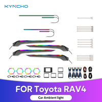 KYNCHO Pour Toyota RAV4, éclairage ambiant de voiture LED 64 couleurs, symphonie de lumières, contrôle par application Bluetooth, éclairage intérieur de voiture 12V, design invisible