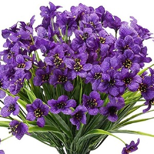 Bouquet <span class=keywords><strong>de</strong></span> fleurs artificielles <span class=keywords><strong>de</strong></span> lilas, 17 fleurs à tenir à la main, en plastique, réalistes, marque LUYI, pour Noël, Nouvel An, mariage, maison - Product Image 2