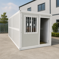 Maison conteneur pop-up, boutique modulaire préfabriquée avec porte vitrée, maison préfabriquée isolée, maison modulaire préfabriquée de 20 pieds pour magasin de détail