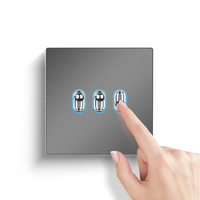 Prise murale double en acier inoxydable, design moderne, étanche, avec interrupteurs, norme britannique