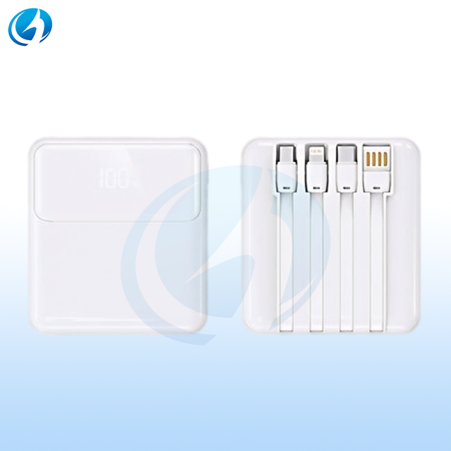 10000mAh Power Bank 22.5W Ultra Slim Fast Charging Built-in 4 Cables Smart LED Display Power Bank