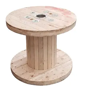 Tambour de câble de vente chaude de contreplaqué de pin en bois massif 600Mm fabrication grande bobine en bois vide tambour de câble en bois vide