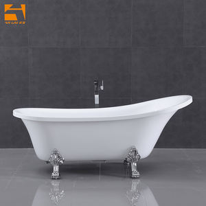 Bañera independiente acrílica vintage UPC, bañera de remojo <span class=keywords><strong>con</strong></span> cuatro <span class=keywords><strong>patas</strong></span> cromadas, color blanco brillante, barata, para hoteles - Product Image 1