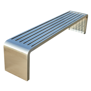 Banco de parque moderno al aire libre para patio, taburete de descanso para zona de fumadores larga, silla de fila de tocador de <span class=keywords><strong>baño</strong></span> de acero inoxidable, Metal duradero - Product Image 5