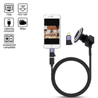 Modul Kamera Tipe-C 720P, 1.66mm 150 °   Lensa Fisheye, Dilengkapi dengan Adaptor Lightning, OTG untuk Peralatan Inspeksi iPad Android