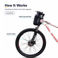 Kit de conversion de vélo électrique LVBU 36V avec batterie frontale 7.8AH pour vélo pliant, assistance au pédalage pour vélo électrique KB30S, mise à niveau DIY 700C 26 pouces