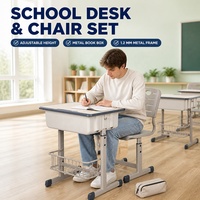Chaise d'école pliable en gros avec tablette d'écriture intégrée, chaise d'élève pour salle de classe