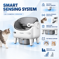 Kotak Pasir Kucing Otomatis V9 4 kg Terbuka di Atas, Toilet Pembersih Otomatis dengan Kamera HD, Kontrol Aplikasi, dan Pemantauan Kesehatan Multi Kucing