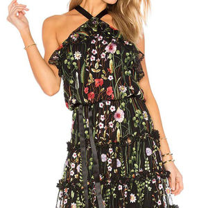 刺繍メッシュレースプロムドレス長袖ネック襟ハイエンドエレガントドレス - Product Image 5