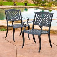 Ensemble de bistrot de patio en aluminium coulé moderne de 5 pièces en noir pour table de jardin de meubles de parc de plage en plein air avec cadre en métal