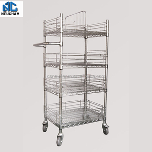 Estantes de almacenamiento de metal personalizados Unidad de estantería de alambre Estantería comercial <span class=keywords><strong>con</strong></span> red de protección y <span class=keywords><strong>ruedas</strong></span> giratorias - Product Image 3
