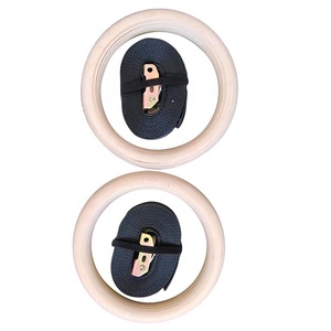 POWERMAN FITNESS Heavy Duty Wooden Fitness Rings, Non-Slip Grip for <strong>Pull</strong> <strong>Ups</strong> and <strong>Dips</strong> - Product Image 3
