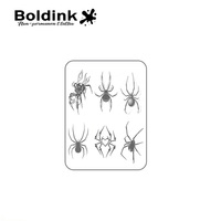 Autocollant de tatouage semi-permanent imperméable Boldink, motif araignée réaliste, veuve noire, flamme, cœur, sexy, pour mollet et avant-bras