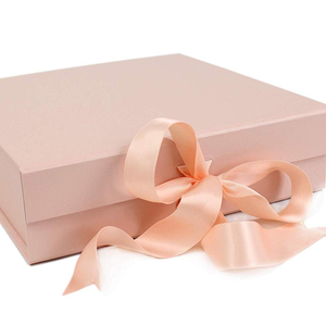 Caja de Regalo Plegable de Papel Blanco/Rosa Personalizada HENGXING, Caja de Embalaje de Lujo con Cinta y Logotipo Personalizado - Product Image 2