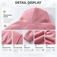 Hoodie Pria Kustom 360gsm Katun, Hoodie Pria Heavyweight, Pakaian Pria, Hoodie Polos Multi Warna