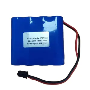 Highdrive 18650 14.8V แบตเตอรี่ลิเธียมไอออน6700Mah 3.7V 7.4V 14.8V 12V แบตเตอรี่แพ็ค1s2p 2s2p 3s2p 4s2p Li Ion Battery Pack