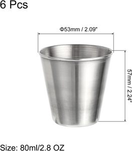Lot de 4 verres à shot en acier inoxydable de 30 ml avec étui de transport en cuir noir – Vente en gros - Product Image 2