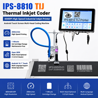 Impresora TIJ IPS-8810 de 600 DPI sin Mantenimiento, 208 m/min, Máquina de Codificación de Fecha y Código de Barras Industrial para Línea de Producción