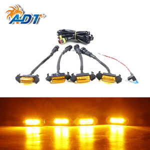 ADT 4x pour Tacoma TRD Pro 2016-2019, feux de calandre LED style Raptor à lentille ambrée, 4 pièces jaune, blanc, rouge, 4 pièces avec faisceau de câblage - Product Image 1