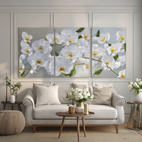 Toile d'art florale moderne de taille personnalisée Belle peinture murale florale peinte à la main imprimée décoration murale de fleurs