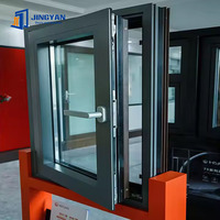 Fenêtre coulissante en aluminium hautement hermétique avec verre trempé double couche, adaptée aux projets de construction