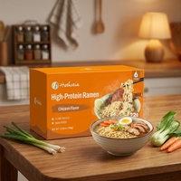 Nouilles instantanées OEM riches en protéines 22g, saveur poulet non frit, faible teneur en matières grasses, ramen non OGM à base de plantes, sachet de 66g pour commande en gros