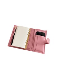 Libreta de Moda de Alta Gama, Cuaderno de Cuero con Patrón Litchi para el Reto del Dinero, Agenda A6 A7 A5, Cartera Exótica Suave para Presupuesto