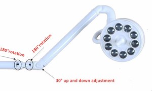 <span class=keywords><strong>Lampe</strong></span> d'examen à col de cygne en aluminium électrique <span class=keywords><strong>LED</strong></span> 30W murale, petit dôme, 30000Lux, lampes d'examen médicales vétérinaires et gynécologiques - Product Image 3