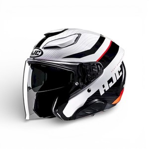 Casco Moto Jet HJC F31 Bianco Nero Rosso XS in Fibra di Vetro Protezione Integrale - Product Image 1