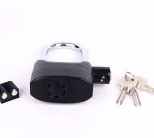 थोक उच्च डेसीबल अलार्म ब्लैक शेल सुरक्षा और चोरी विरोधी भारी शुल्क पैडलॉक - Product Image 3