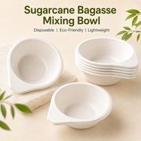 Bol doseur jetable en bagasse avec poignée, plat de pesée biodégradable en pulpe pour échantillonnage de poudres en laboratoire et cosmétiques